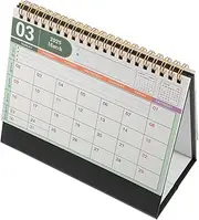 jojofuny 2025 Desk Calendar with Rings Flip Standing Countdown Calendar for Office Use Double Wire Binding Detailed Scheduling Space for Home Educational Settings
