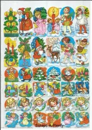 German Embossed SILVER GLITTER Scrap Die Cut - Christmas Easter Children EF7150G
