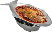 Hot Pot Set Fish Tray - Thai Style Fish Plate Shape Aluminum Large Hot Pot Set Metal Serving Trays Fish Plate Shape e
