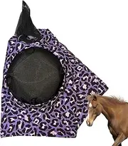 -FLY MASK - Full Face Fly Horse Cover, Fly Face Cover | Leopard Print Anti Fly Cover, Breathable Horse Care Product, Anti Bite Horse Head Abdec