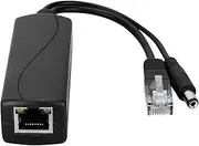 POE Splitter Adapter Cable 48V to 12V for Hikvision Transmission, Black ABS Material