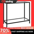 console table black transparent glass end table 80x35x75 cm 2831