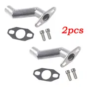 2pcs 32-40mm Silver Offset Intake Manifold For 49cc 66cc 80cc Motorized Bike