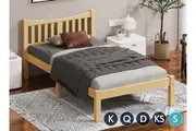 ALFORDSON Bed Frame Wooden Solid Pine Timber Base Oak CAMBRIE
