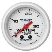 Auto Meter 200772 Pro-Comp White Phantom Marine Water Pressure Gauge Diameter: 2