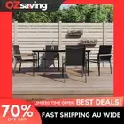 Garden Dining Set Black 5 Piece Textilene Steel Comfortable Outdoor 7037
