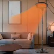 2000W Electric Patio Heater with Tip-over Protection and Adjustable Height for Indoor and Outdoor Use