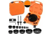 19Pc Hole Saw Set 13xBlades 19-152mm Drilling Cutting For Soft Wood PVC Board