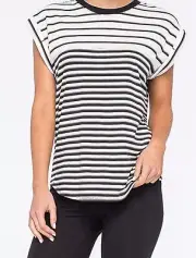New Rusty Women's Rolled Sleeve Tour Tee Cream Size L
