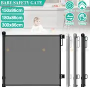 Retractable Baby Safety Gate Barrier Extra Wide Stairs Dog Pet Fence Guide Gates