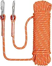 NorthPada Static Nylon Heavy Duty Outdoor Climbing Rope for Knotting Practice, Arborist Tree Work, Marine Anchor Boat, Rappelling Emergency, Swing, 3/8 in (10mm) x 9.8 ft (3Meter) Orange