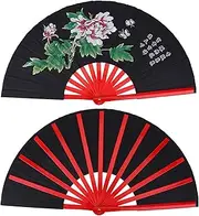 Chinese Fan, Colorfast, Tai Chi Fan, Lightweight for Tai Chi Trainin, Travel for Dance Kung Fu(Black)
