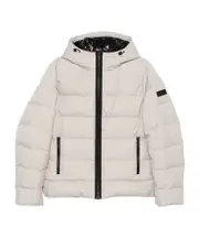 logo-patch padded jacket XXL light beige