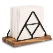 Napkin Holder for Table, Rustic Pine Wood Iron Standing Napkin Holders