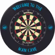 Winmau Blade 6 Triple Core Dartboard and Mancave Surround Plus Free Set of Darts