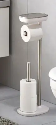Joseph Joseph EasyStore™ Bathroom Toilet Paper Roll Holder Stainles Dual Shelf