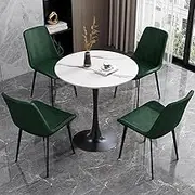 YUGXTH Small Conference Room Negotiation Table Sets, Coffee Kitchen Dining Table Set for 4, Business Conference Room Coffee Table, Space-Saving Furniture Office Conference Tables(Dark green,60cm/23.6i