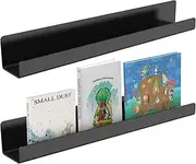 2Pcs Magnetic Book Shelf for Whiteboard Acrylic Magnetic Book Holder Magnetic Floating Book Display Shelf Reusable Magnetic Shelves for Kids Room Teacher Classroom Refrigerator (Black)