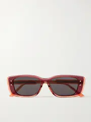 [DIOR Eyewear] DIOR Eyewear - Diorhighlight S21 Rectangular-frame Acetate Sunglasses - Burgundy - One size One size Burgundy