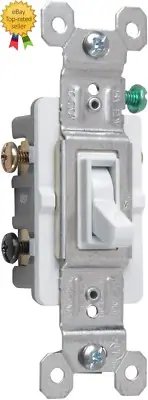 663WGU Trademaster 15 Amp 3-Way Toggle Light Switch Residential Grade White