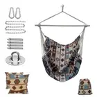 Hammock Chair Rope Swing with Three-fold Bar for Outdoor Patio Y4D7