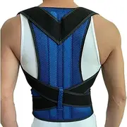 S-5XL Compression Back Support Brace Posture Corrector for Women Men Waist Spinal Lumbar Support Belt Shoulder Straightener Scoliosis Hunchback (Color : Blue, Size : XXXXXL/XXXXX-Large)