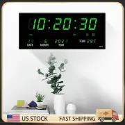 Digital Wall Clock Large Screen LED Display Desk Time Temperature Calendar Date