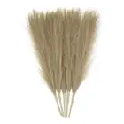 5pcs Dried Faux Pampas Grass 17" Artificial Pampas Grass Decor Brown