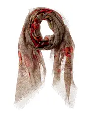 Gucci Oversized GG Flora Wool Scarf