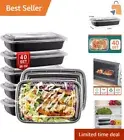 BPA-Free Reusable 38oz Meal Prep Containers - Ideal for Quick On-the-Go Meals