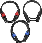 JOINPAYA 3pcs XLR Microphone Cables Male to Female Speaker Cords and Noise Reduction for Audio Transmission Compatible with Various Audio Devices