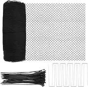 Garden Netting Reusable Garden Pool Protective Net Pond Cover Netting Kit Cuttable Bird Mesh Catch Leaves Debris for Vegetables Strawberry Decoration(Black,1 Set)