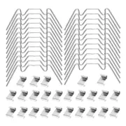 100Pcs Greenhouse Glass Clips,Stainless Steel Greenhouse Glass Pane Fixing Clips Greenhouse Clips Glass Clamps silver