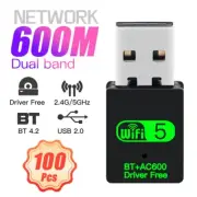 100PCS mini Driver Free USB WiFi Bluetooth Dongles AC600Mbps USB Network Adapter