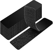 Hook and Loop Stickers - Double Lock Tape, Reusable Adhesive Tape | Strong Sticky Black Padici, Flexible Adhesion for Durability of Dutylong for Glass, Metal, Wood