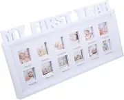 Abaodam 12 Months Photo Frame Baby Growth Record Holder Stylish Material Simple Elegant for Baby's Room Dec
