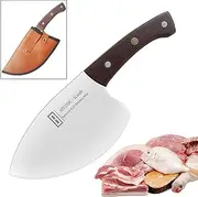 ADCODK Cleaver Heavy Duty Fish Knives Professional Fillet Viking Cutting Boning Seafood Meat Kitchen Special Sharp Tuna Butcher Knife Full Tang with Sheath