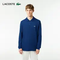 在飛比找momo購物網優惠-【LACOSTE】男裝-經典L1312長袖Polo衫(藍色)