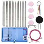 Interchangeable Knitting Needle Set with Circular Cable for Crafters, 9 Pairs...