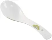 Spoon Small Soup Rice Spoon White Ceramic Smooth Porcelain Soup Chinese Stirring Spoons, 1 Piece Cuchara(Small)
