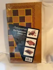 Antiquarian Backgammon & Chess Set NEW
