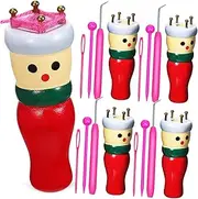 Garneck Wooden Knitting Sewing Tools 4-pc Knitted Puppet Set DIY Loom Maker Craft Kit for Girls Random Color