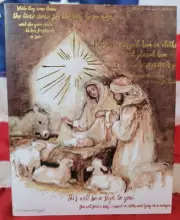 NEW Susan Winget Away in Manger Nativity Boxed 18 Christmas Cards & 19 Env Lang