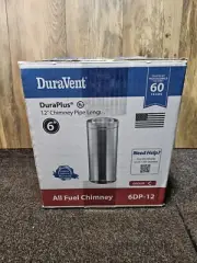New DuraVent 6DP-12 DuraPlus 12"x6" Group C Straight Chimney Pipe