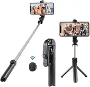 Wireless Selfie Stick, 360° Adjustable Remote Selfie Stick with Tripod Stand and Detachable Wireless Remote, Support Video Record, Extendable Monopod for iPhone16 15 14 13, Galaxy Android Machines