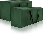 Storage Bag 2 Pack,Cushion Storage Bag Fits Up to 12 ft Tall Artificial Disassembled Trees, Heavy Duty Xmas Tree Bag, Outdoor Cushion Storage Bag with Zippers and Handles 68" L X 30" W X 20"