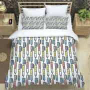 v2539 Bed Sheets Simple Grid Print Pattern Duvet Cover Set Home Textiles Children Bed Sheets IU2539