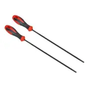 2Pcs Chainsaw Chain Sharpening File, 5/32-Inch (4.0 Mm) Sharpener, Red Black