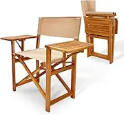 Balkene Home Outdoor Folding Directors Chair with Side Tables