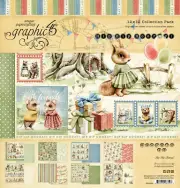 Graphic45 HIP HIP HOORAY! 12x12 PAPER PACK scrapbooking 16 SHEETS BIRTHDAY